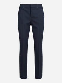 Pantaloni New York in lana vergine stretch blu - vista frontale