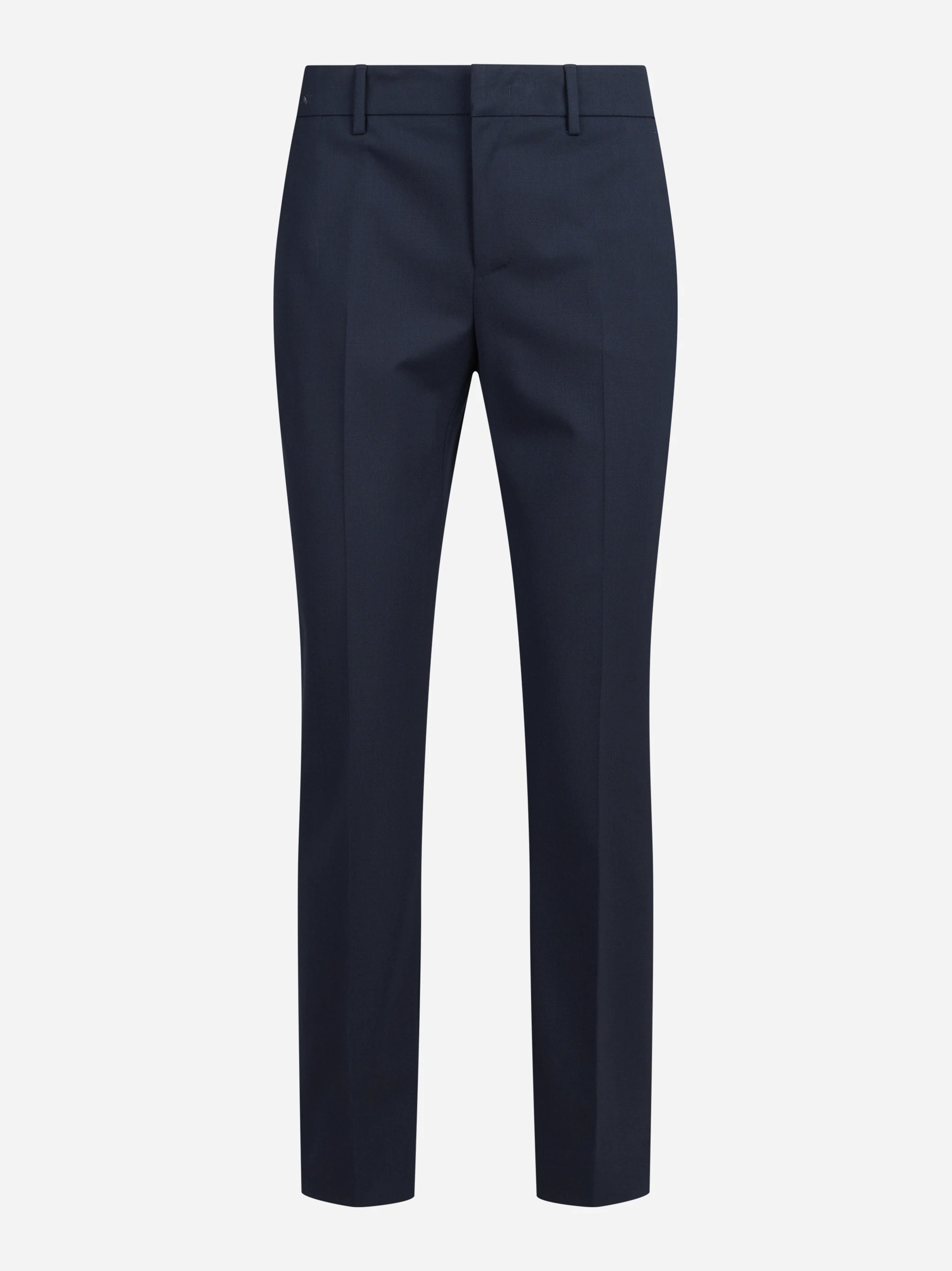Pantaloni New York in lana vergine stretch blu - vista frontale