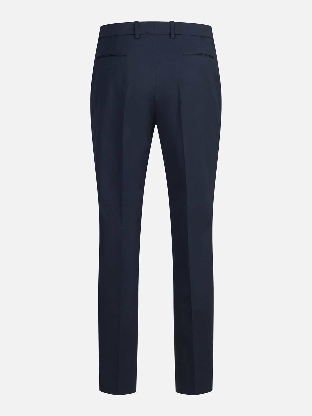 Pantaloni New York in lana vergine stretch blu - vista posteriore