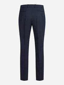 Pantaloni New York in lana vergine stretch blu - vista posteriore