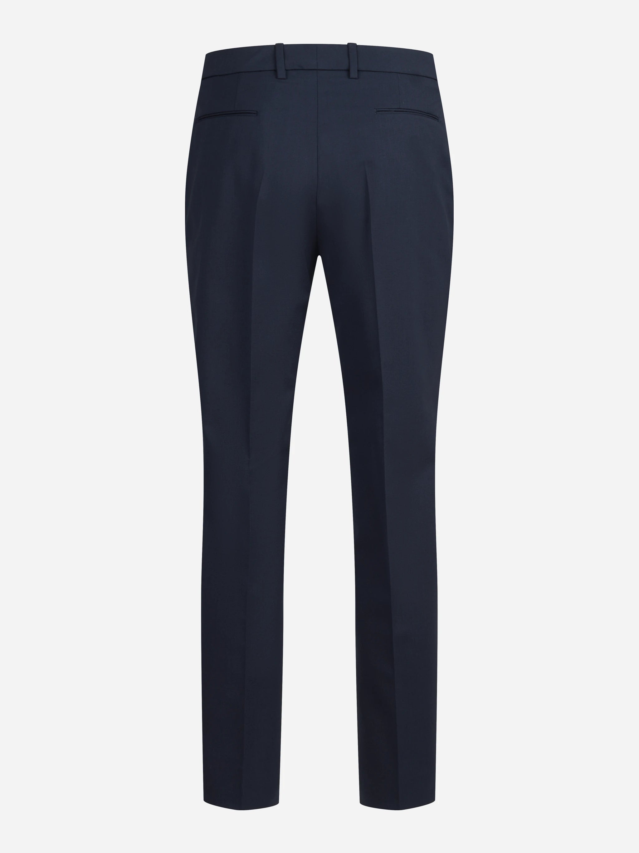 Pantaloni New York in lana vergine stretch blu - vista posteriore