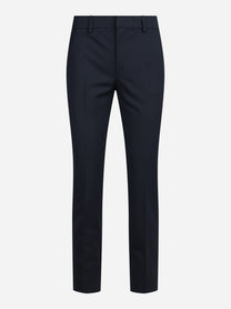 Pantaloni New York in lana vergine stretch blu - vista frontale