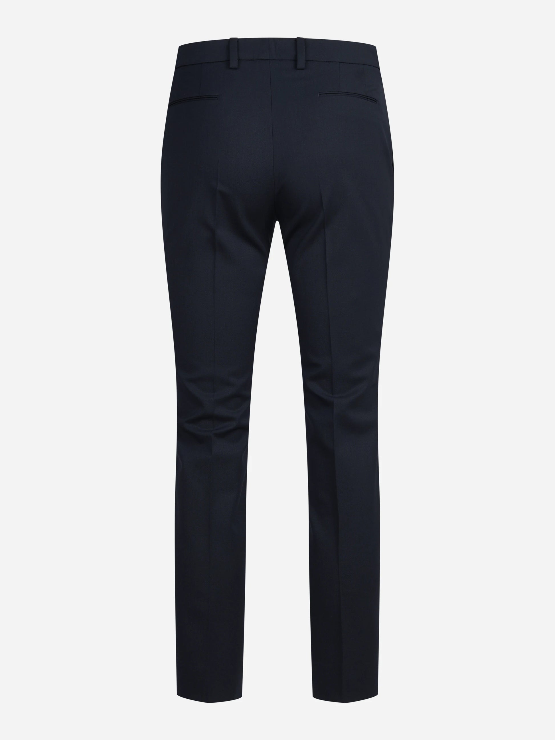 Pantaloni New York in lana vergine stretch blu - vista posteriore