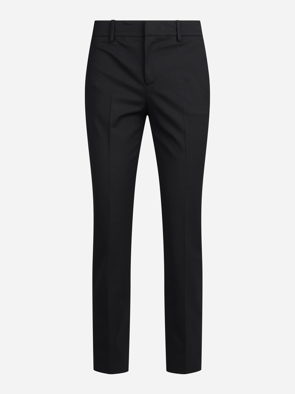 Pantaloni New York in lana vergine stretch neri - vista frontale