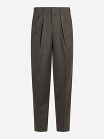 Pantalone doppia pince Wide marrone - vista frontale