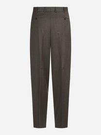 Pantalone doppia pince Wide marrone - vista posteriore