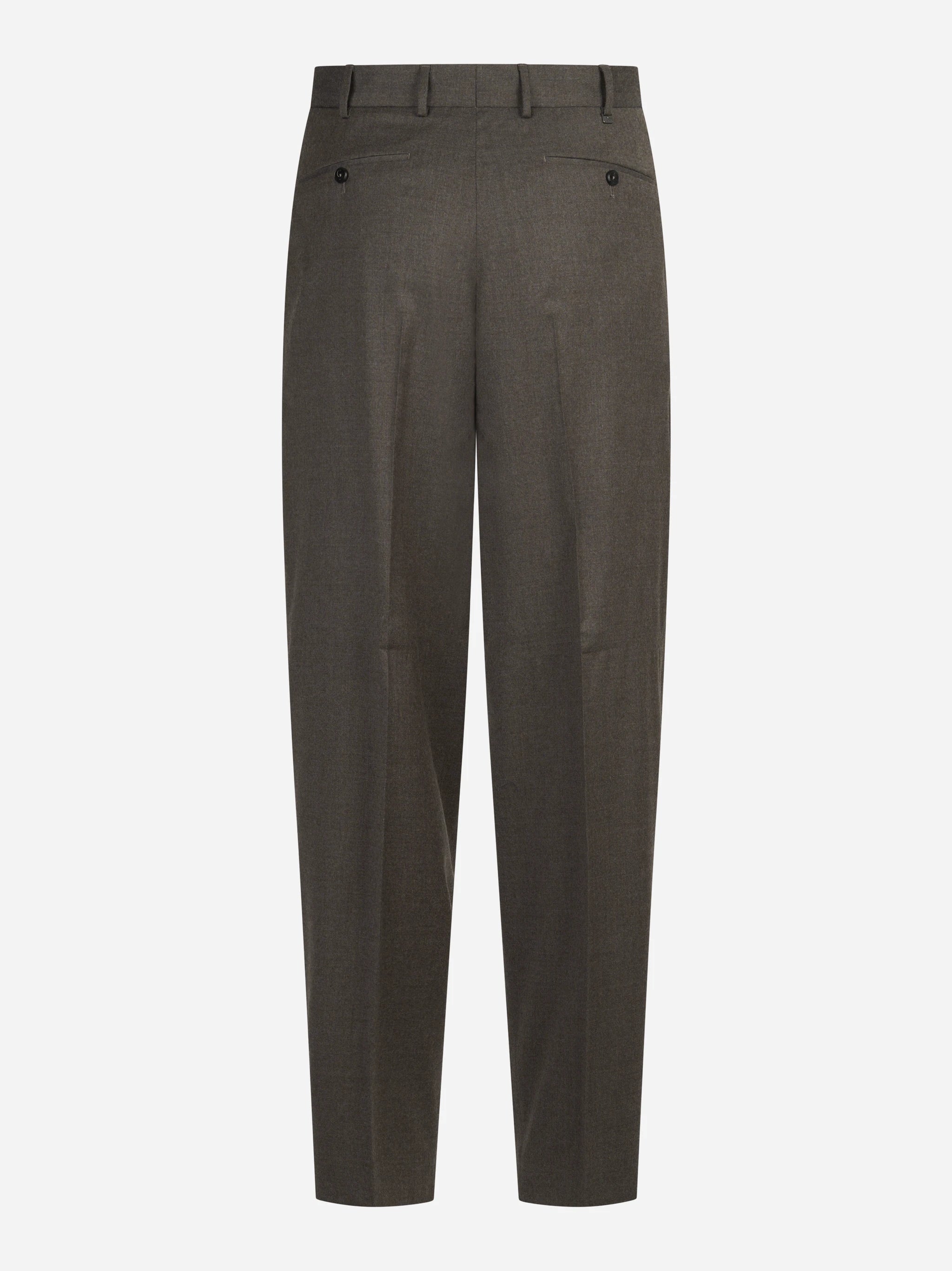 Pantalone doppia pince Wide marrone - vista posteriore
