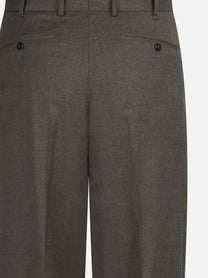 Pantalone doppia pince Wide marrone - vista laterale e dettagli