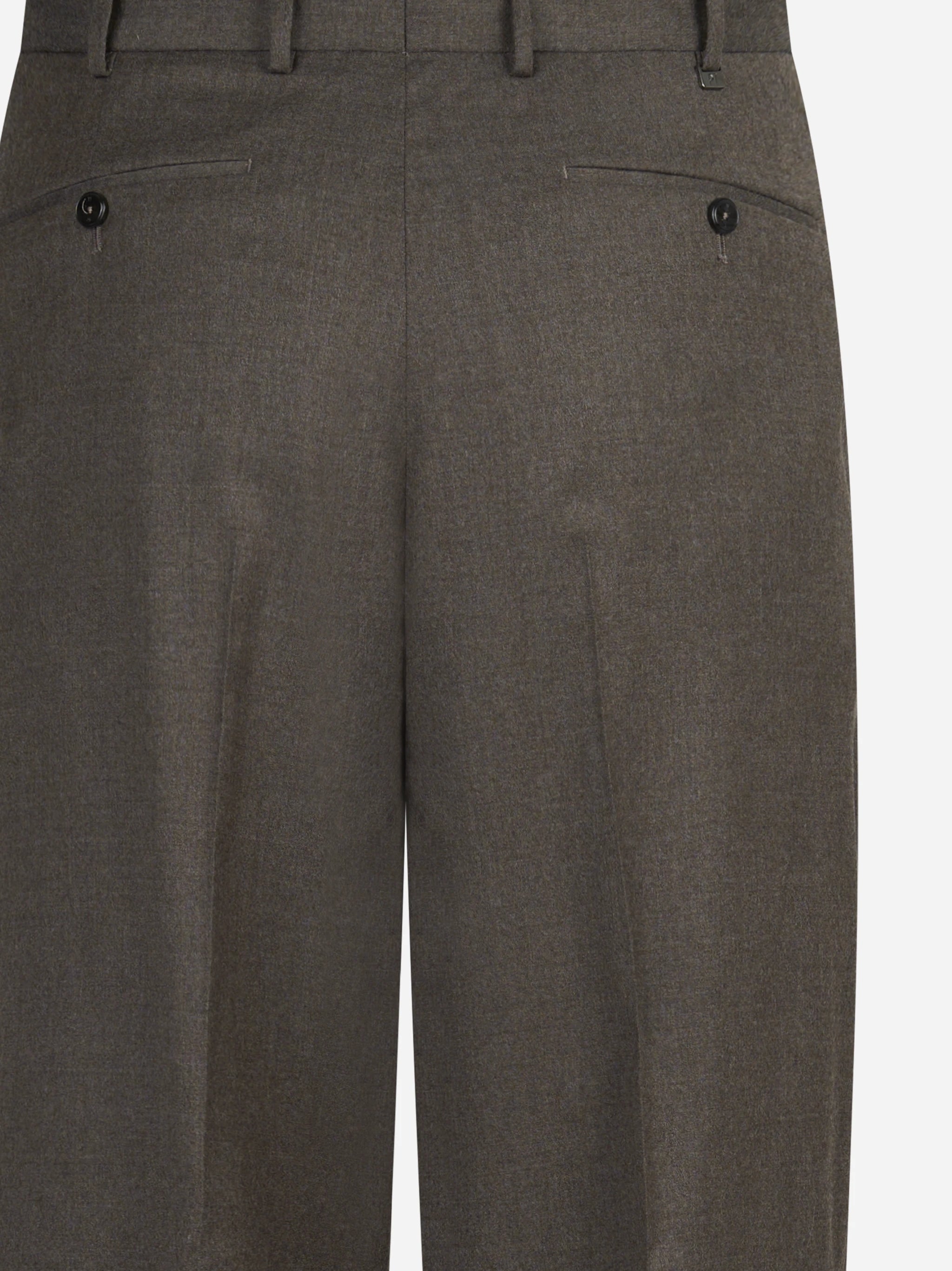 Pantalone doppia pince Wide marrone - vista laterale e dettagli