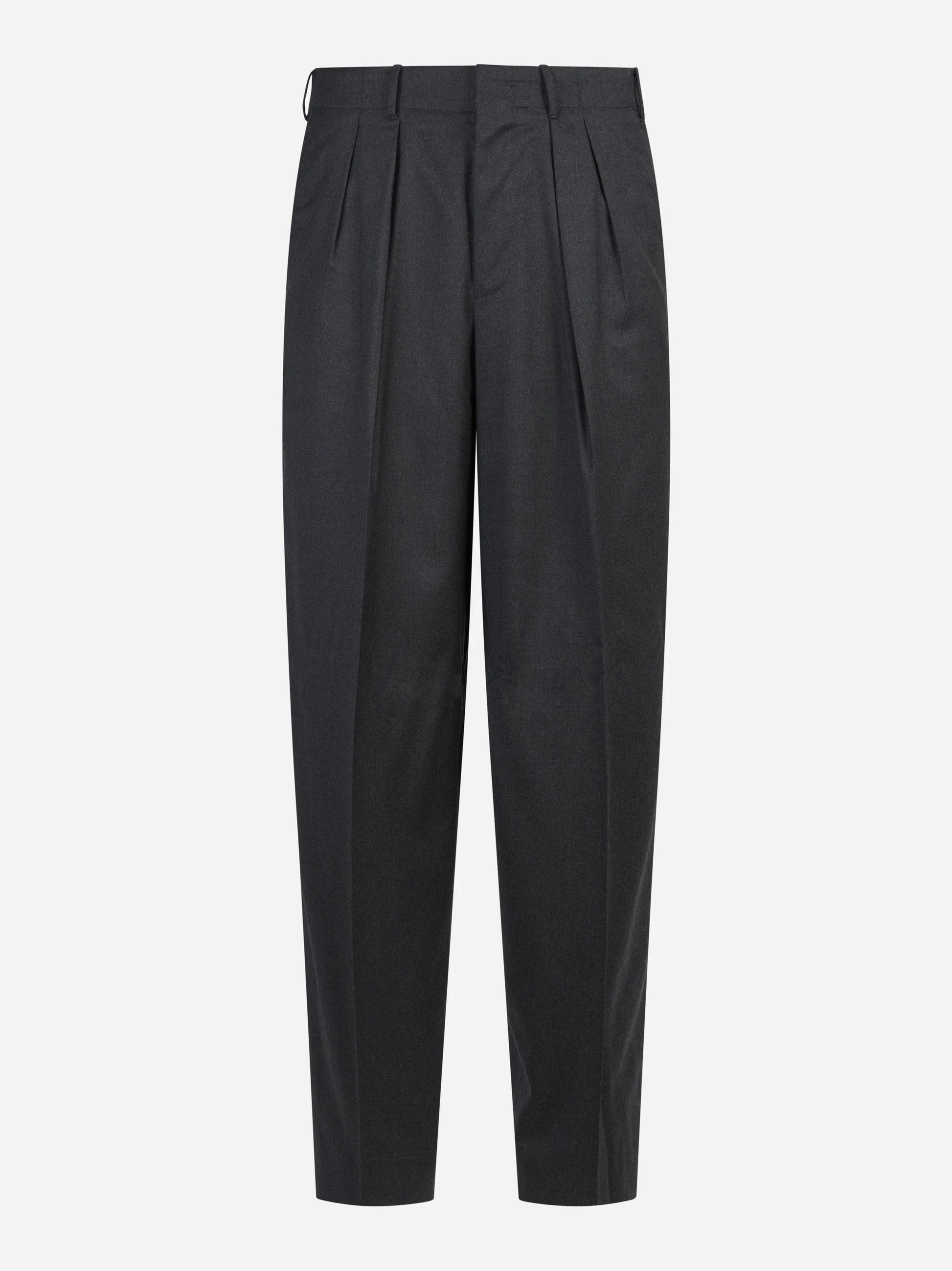 Pantalone doppia pince Wide grigio - vista frontale