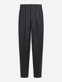 Pantalone doppia pince Wide grigio - vista frontale