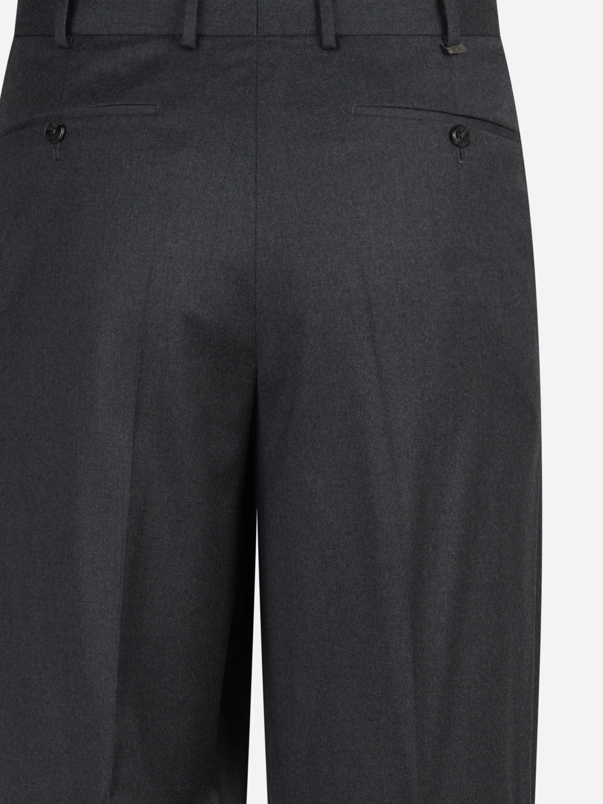 Pantalone doppia pince Wide grigio - vista laterale e dettagli