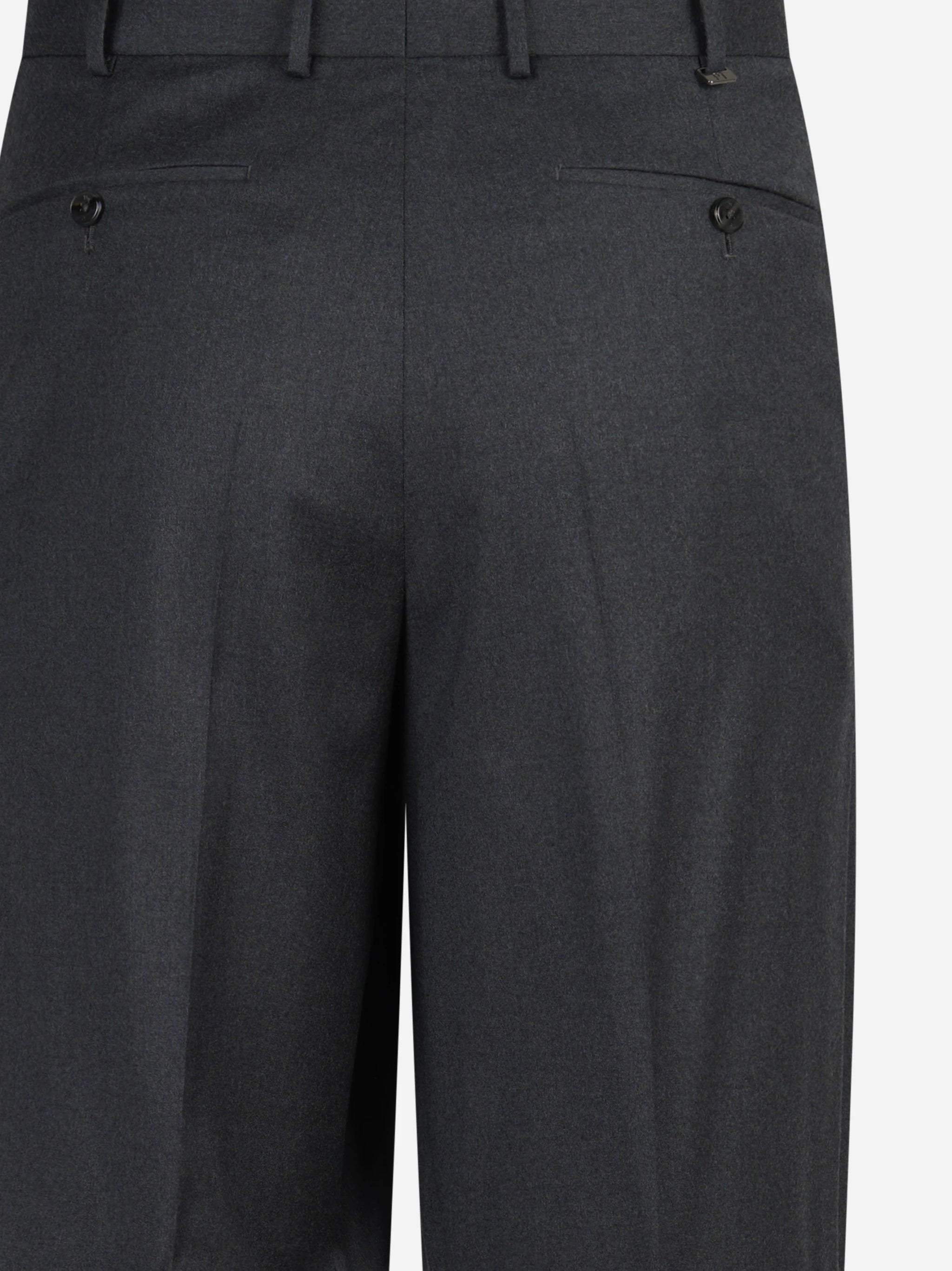 Pantalone doppia pince Wide grigio - vista laterale e dettagli