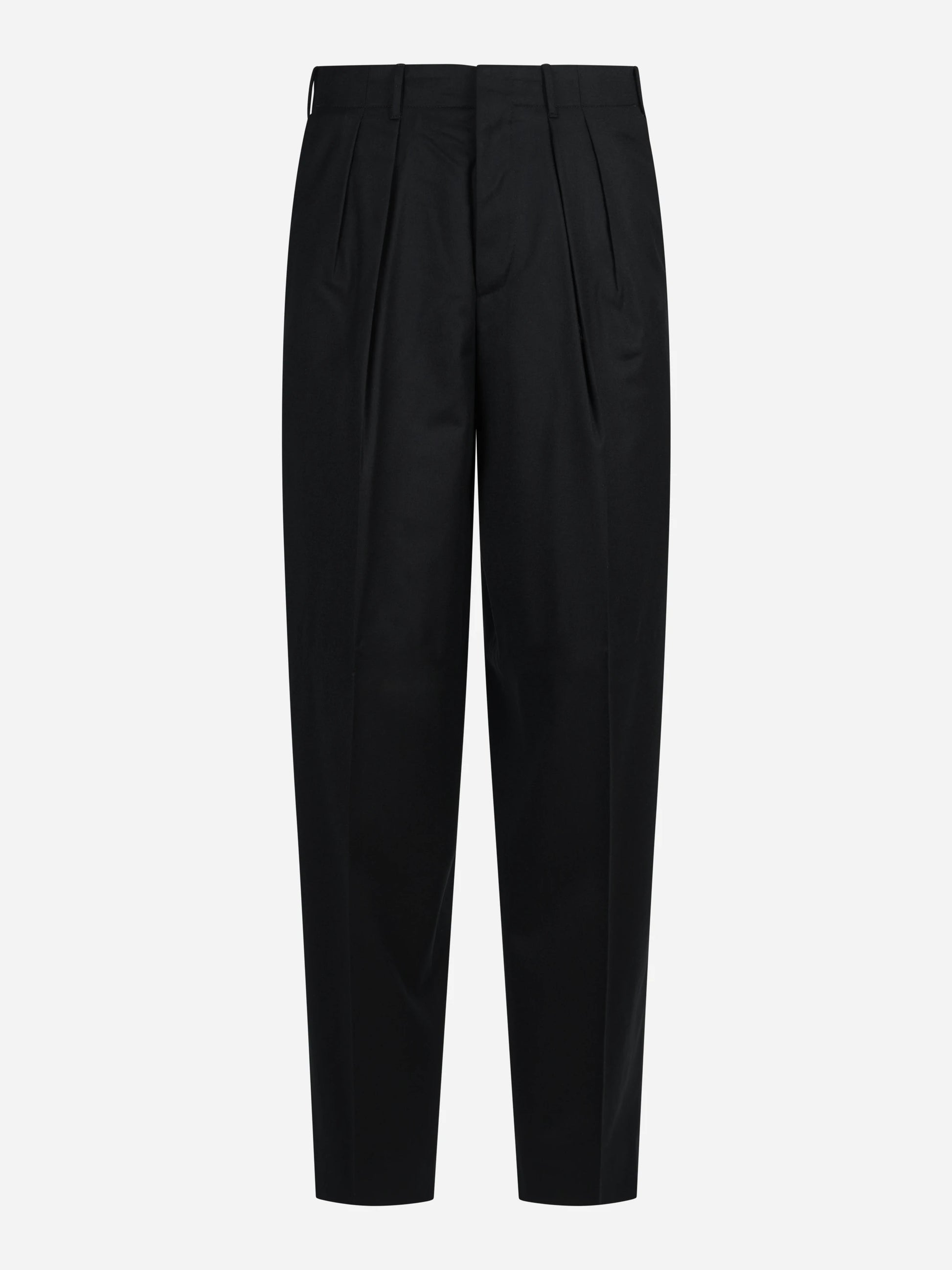 Pantalone doppia pince Wide nero - vista frontale