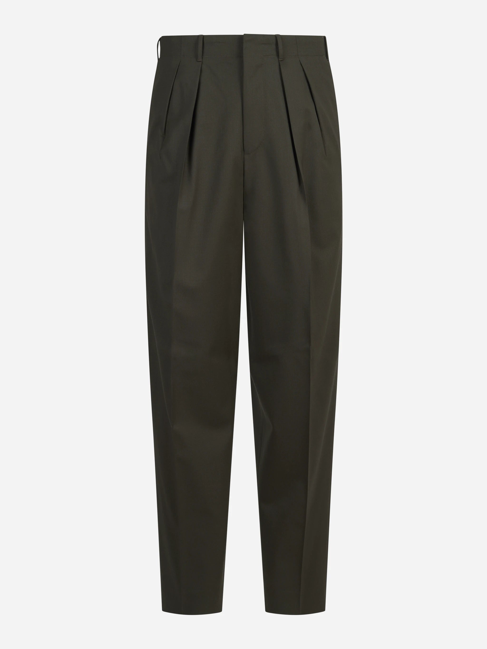 Pantalone bi-stretch Wide verde - vista frontale
