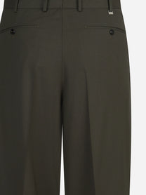 Pantalone bi-stretch Wide verde - vista laterale e dettagli