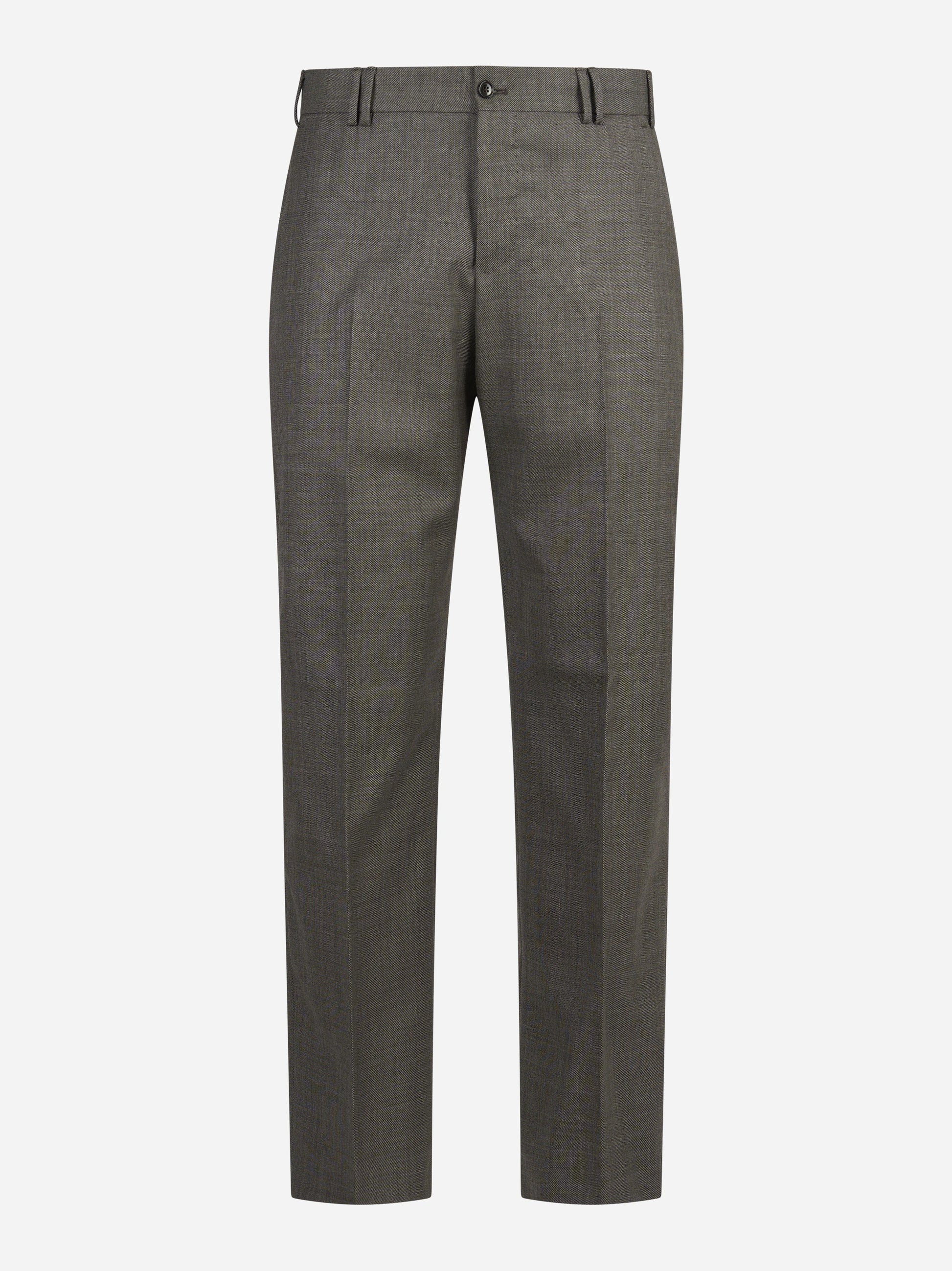 Pantalone lana Micheal marrone - vista frontale