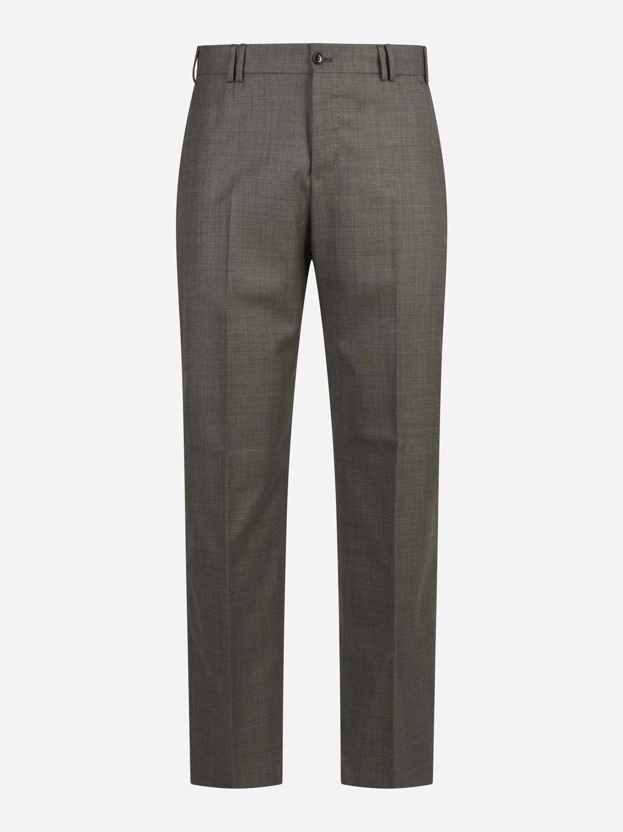 Pantalone lana Micheal marrone - vista frontale