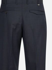 Pantalone lana Micheal blu - vista laterale e dettagli