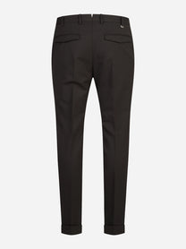 Pantaloni Master in lana bi-stretch testa di moro - vista posteriore
