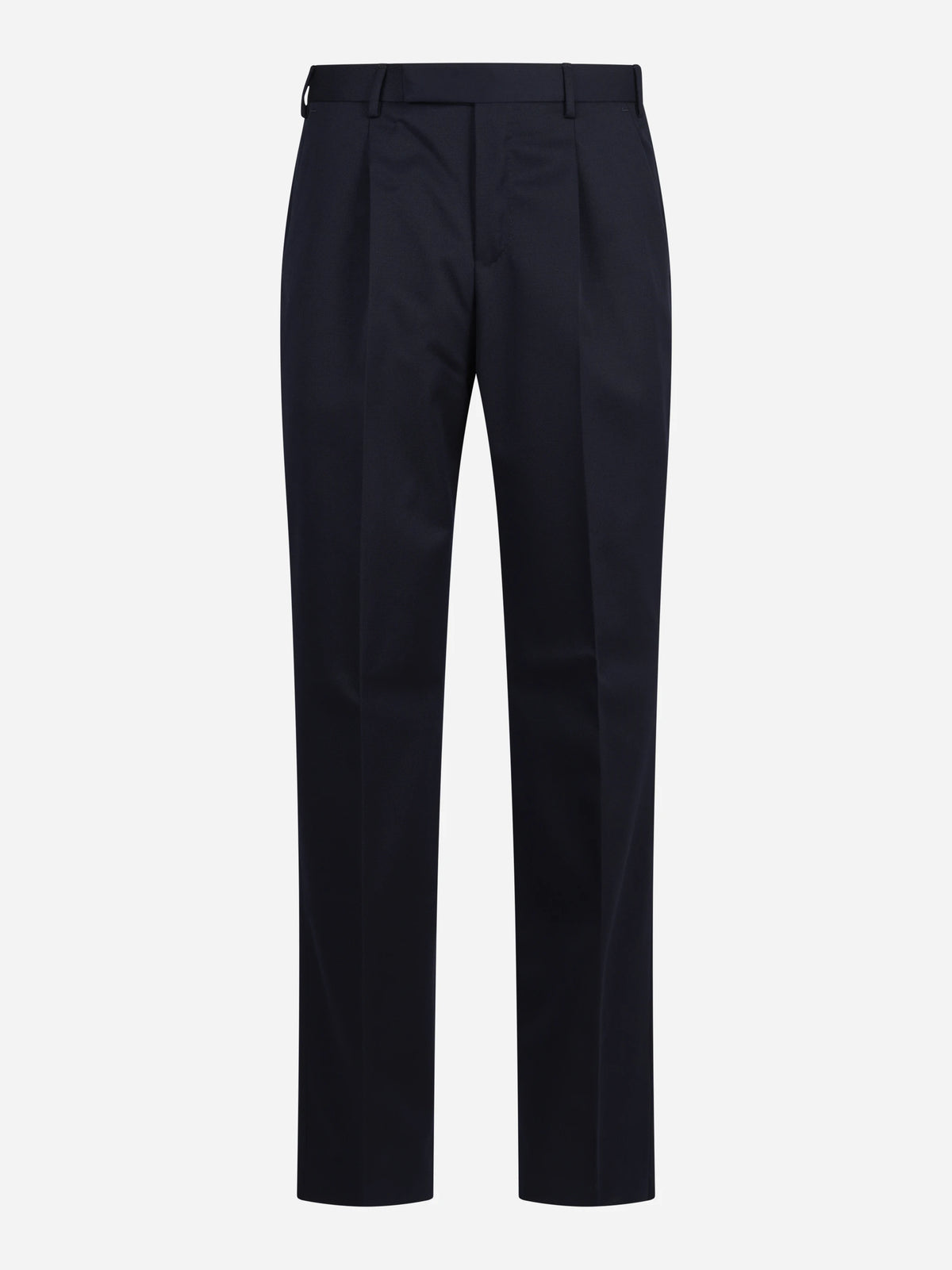 Pantalone drill di lana a due strati Samuel blu - vista frontale