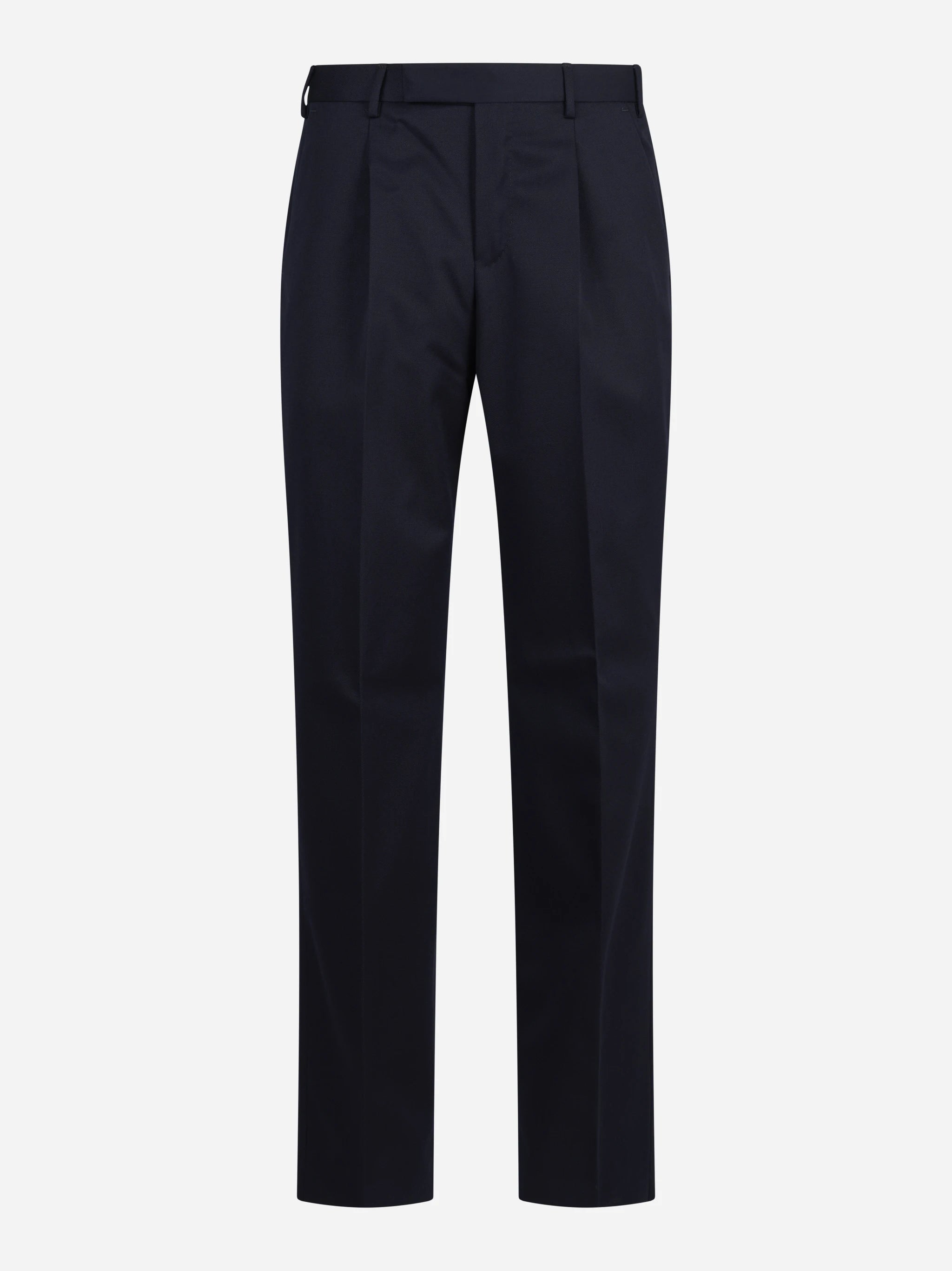Pantalone drill di lana a due strati Samuel blu - vista frontale
