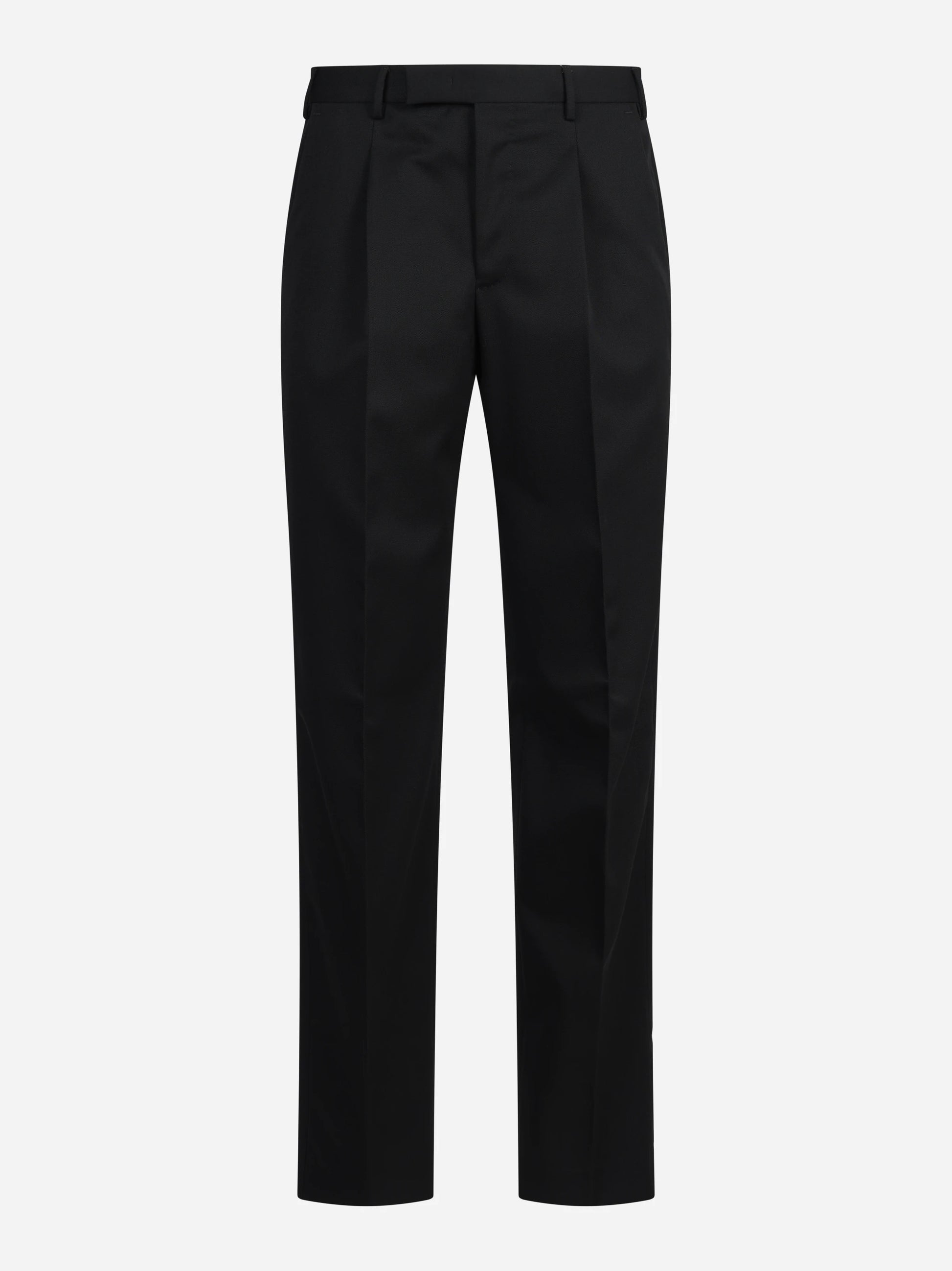 Pantalone drill di lana a due strati Samuel nero - vista frontale