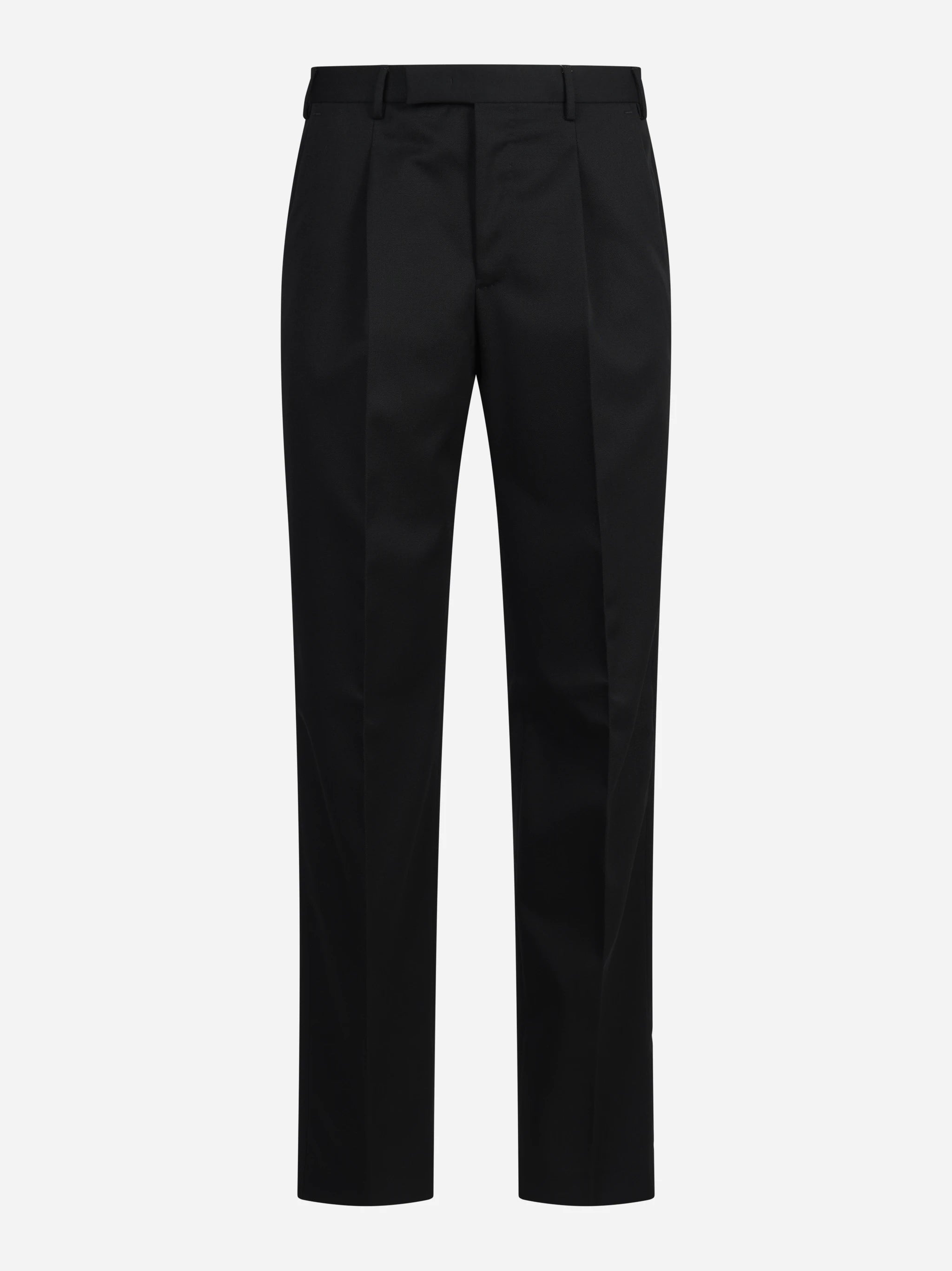 Pantalone drill di lana a due strati Samuel nero - vista frontale