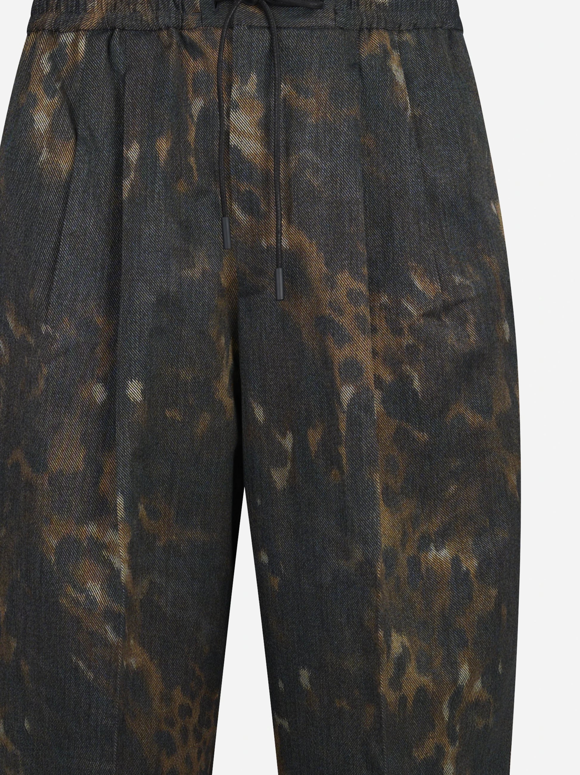 Pantaloni Wide Active con stampa mimetica verdi - dettaglio del prodotto