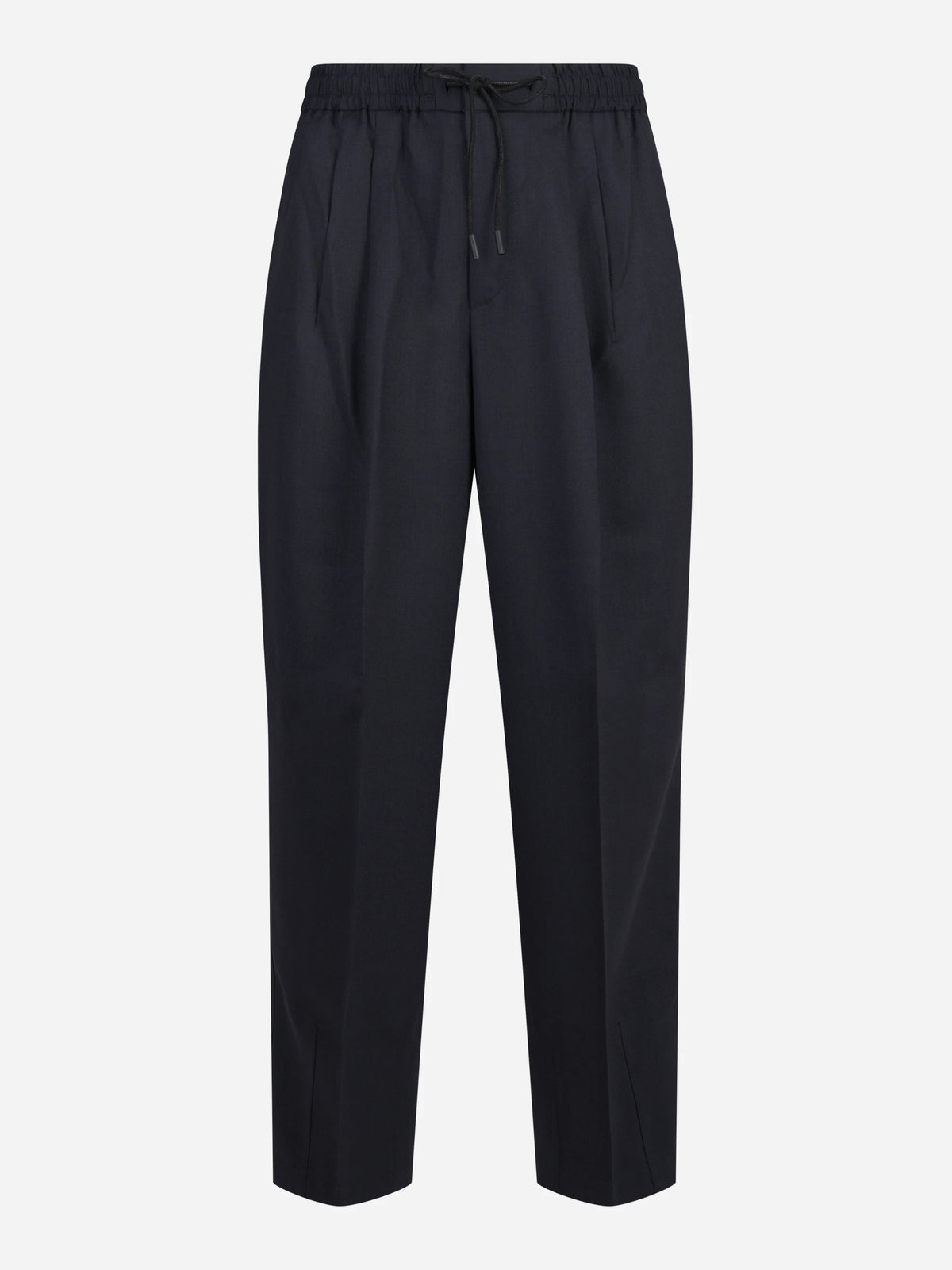 Pantaloni Wide Active in flanella tecnica blu - vista frontale
