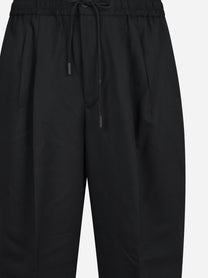 Pantaloni Wide Active in flanella tecnica neri - dettaglio del prodotto