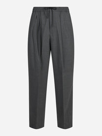 Pantaloni Wide Active in tela stretch grigi - vista frontale