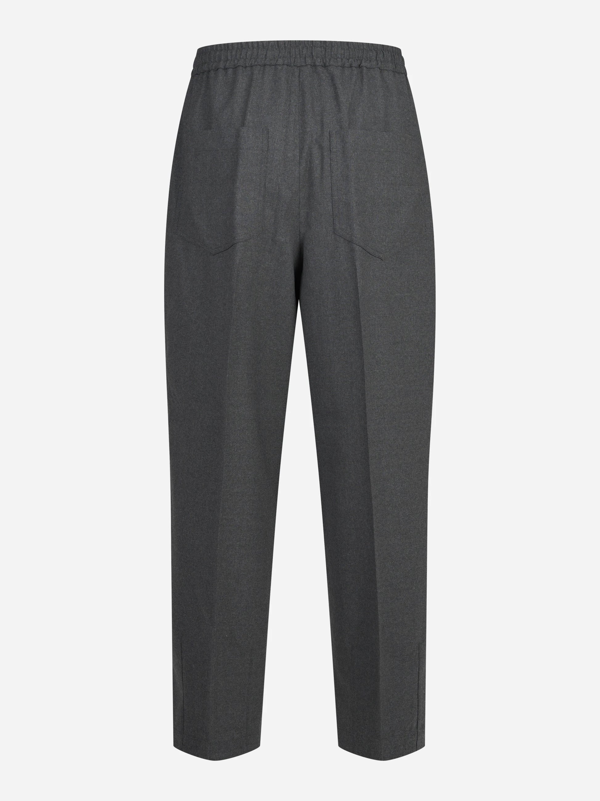 Pantaloni Wide Active in tela stretch grigi - vista posteriore