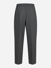 Pantaloni Wide Active in tela stretch grigi - vista posteriore