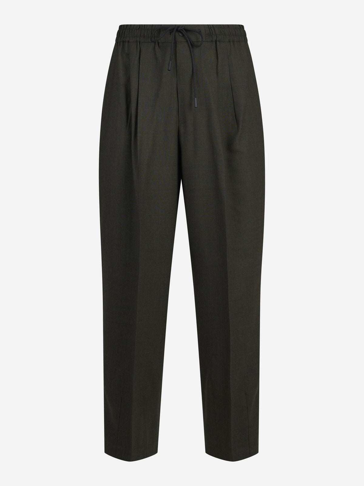 Pantaloni Wide Active in tela stretch verdi - vista frontale