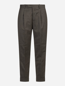Pantalone flanella stretch Rebel marrone - vista frontale