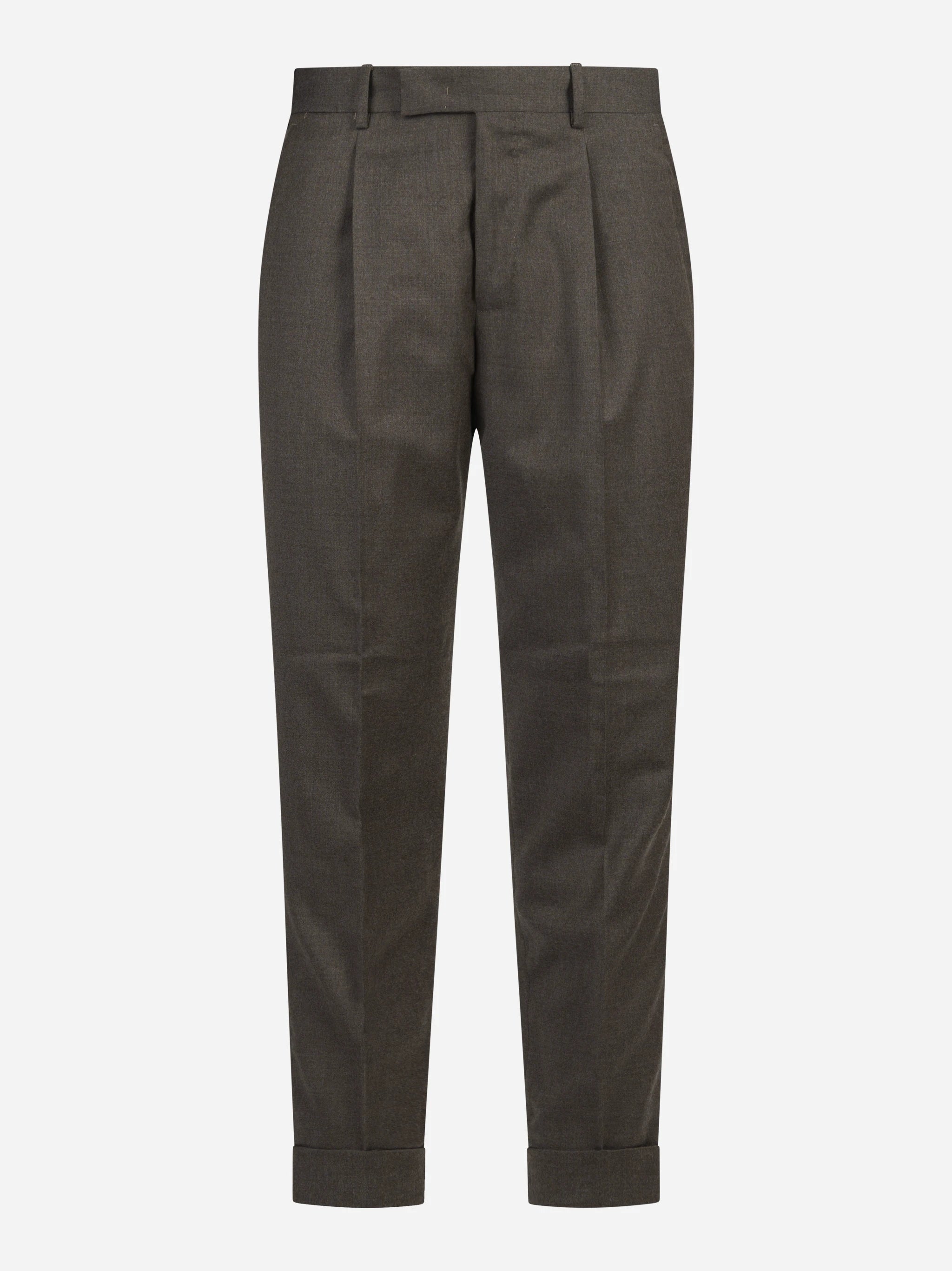 Pantalone flanella stretch Rebel marrone - vista frontale