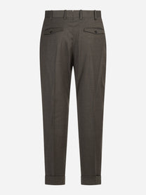 Pantalone flanella stretch Rebel marrone - vista posteriore