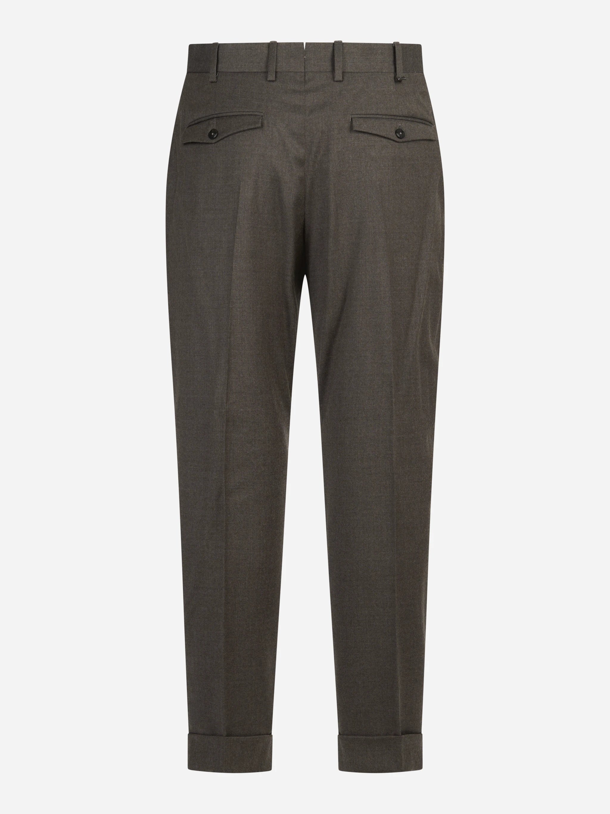Pantalone flanella stretch Rebel marrone - vista posteriore