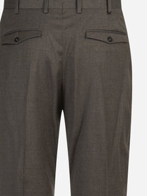 Pantalone flanella stretch Rebel marrone - vista laterale e dettagli