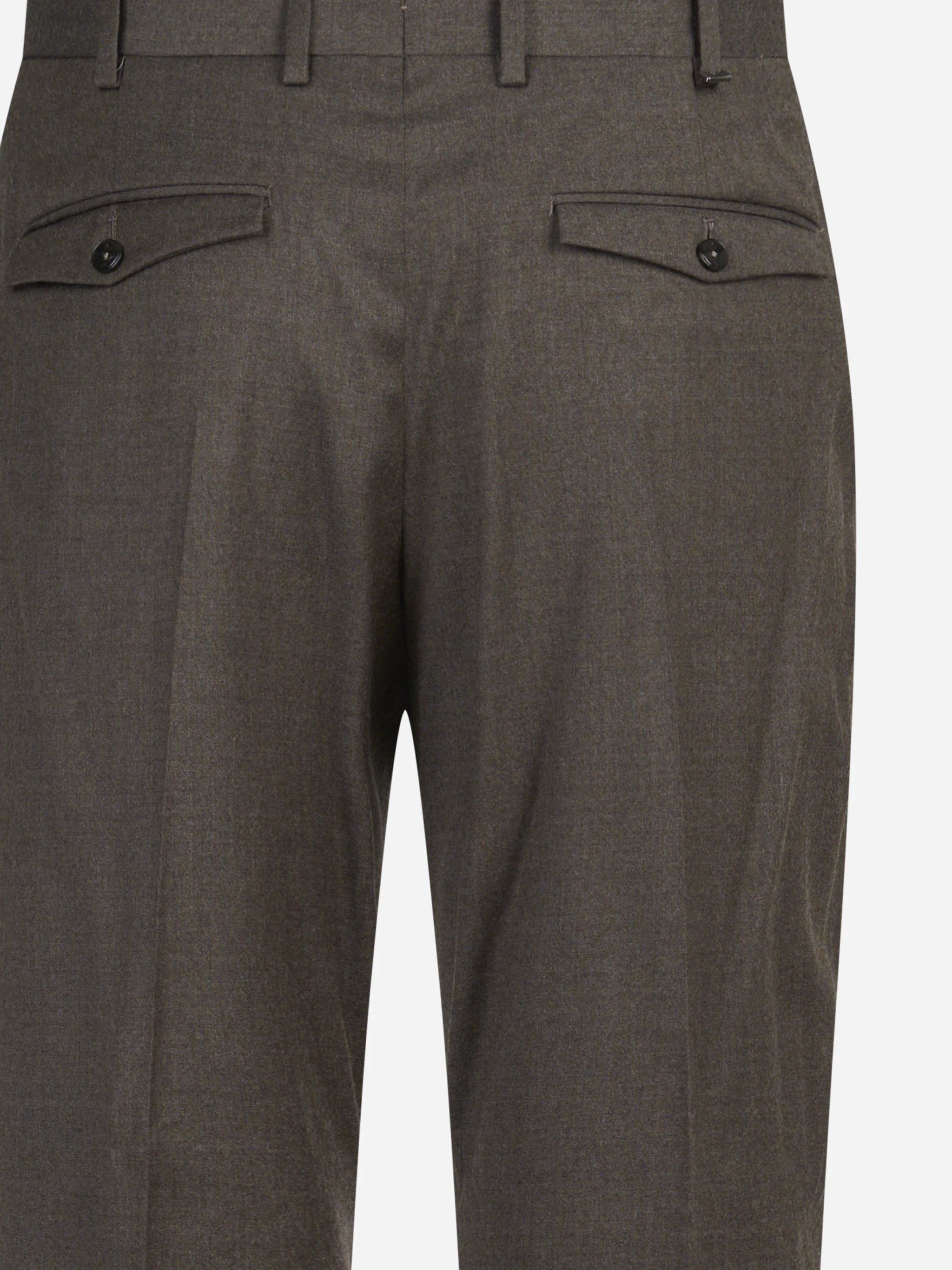 Pantalone flanella stretch Rebel marrone - vista laterale e dettagli
