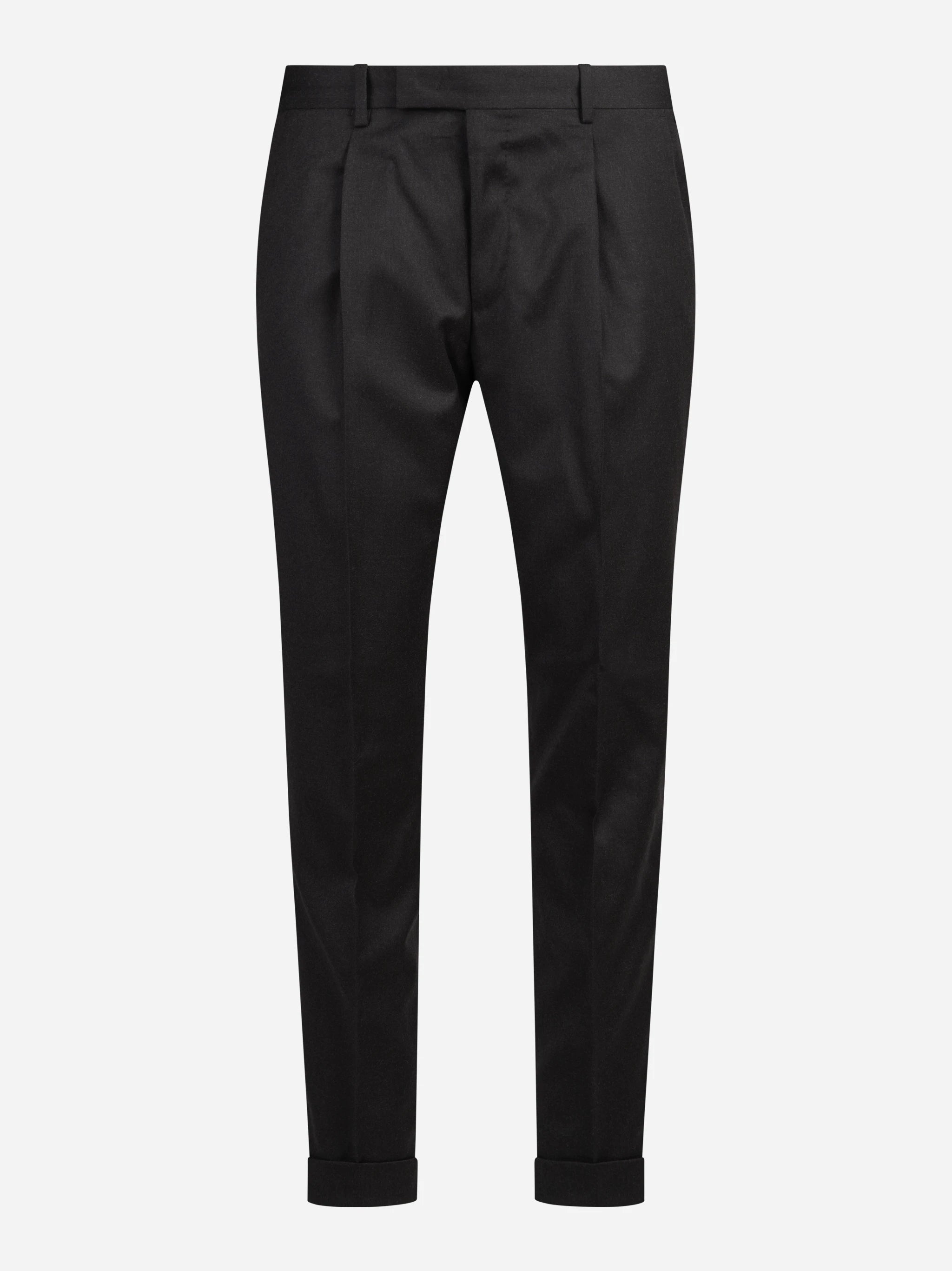 Pantalone in flanella stretch Rebel testa di moro - vista frontale