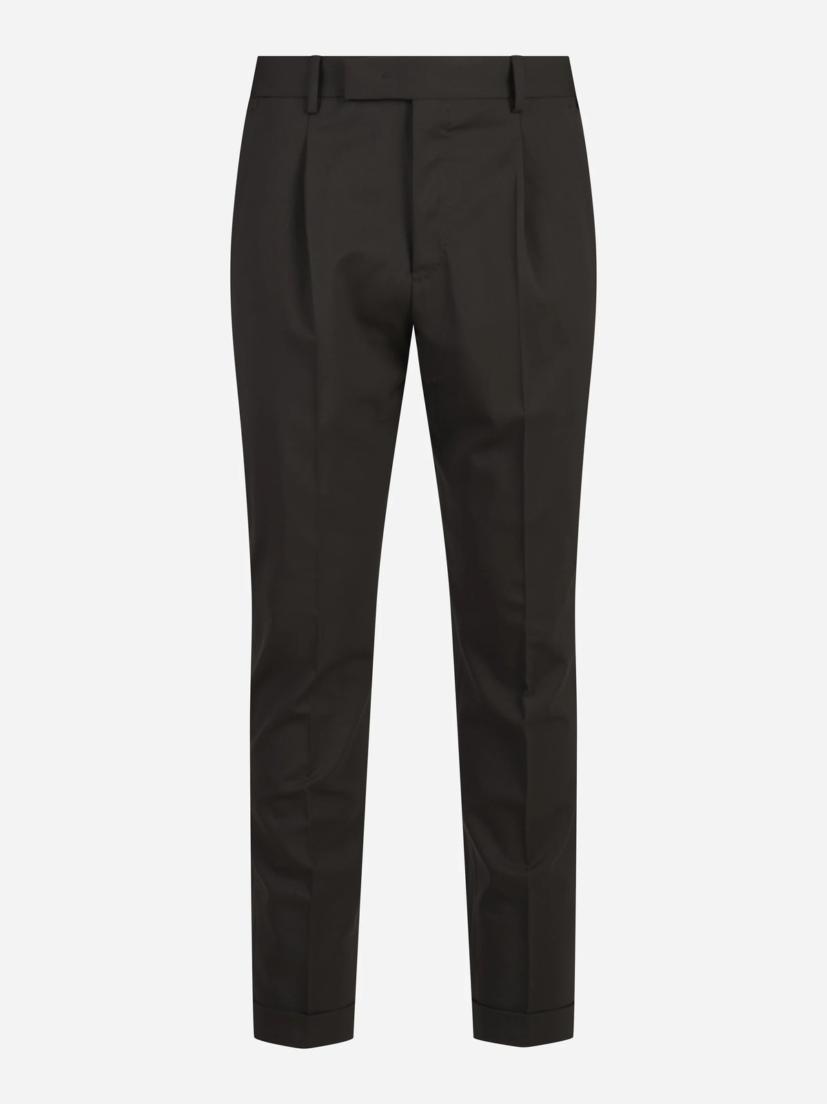 Pantalone Rebel in lana stretch testa di moro - vista frontale