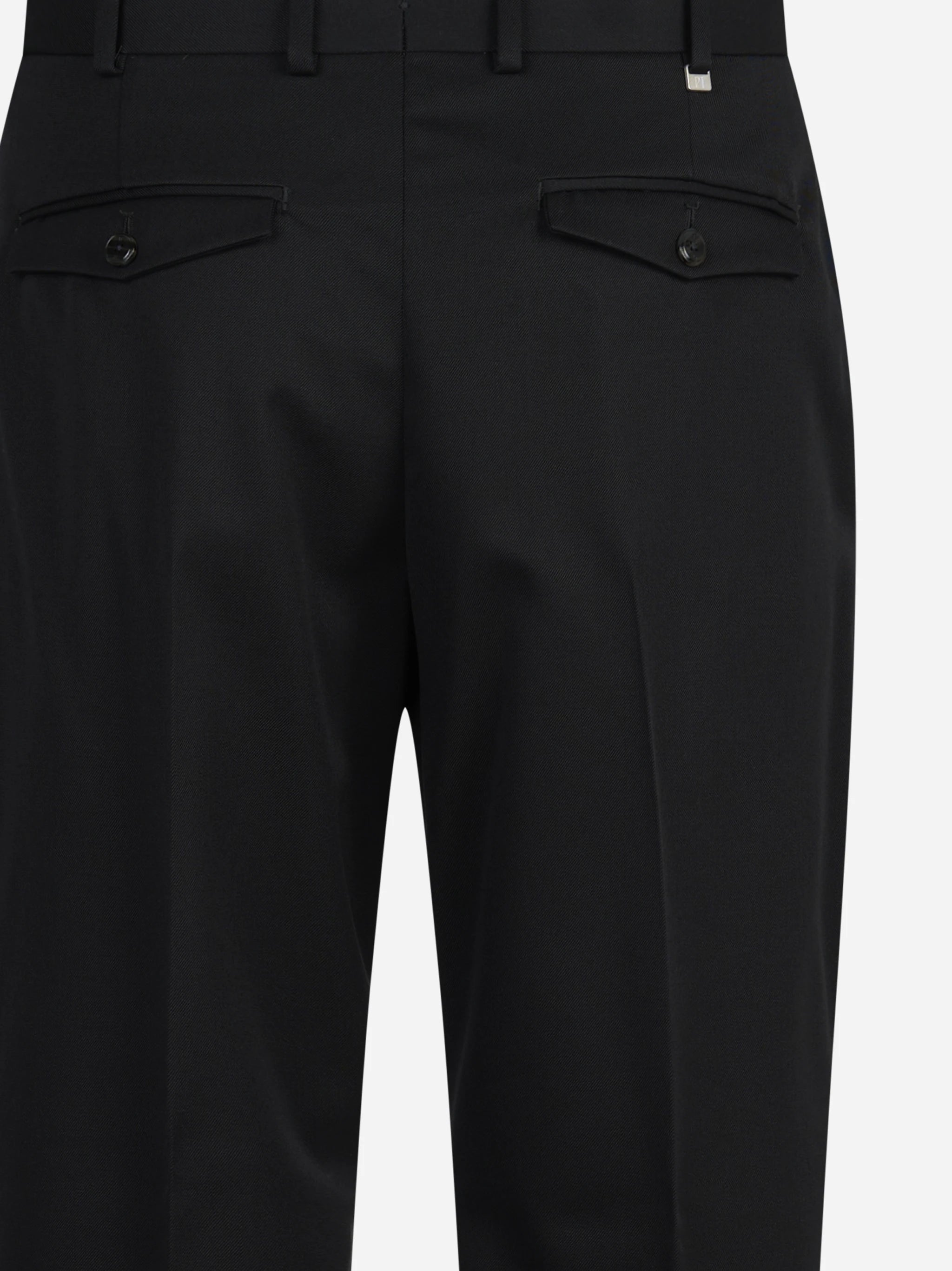 Pantalone drill di lana Rebel nero - vista laterale e dettagli