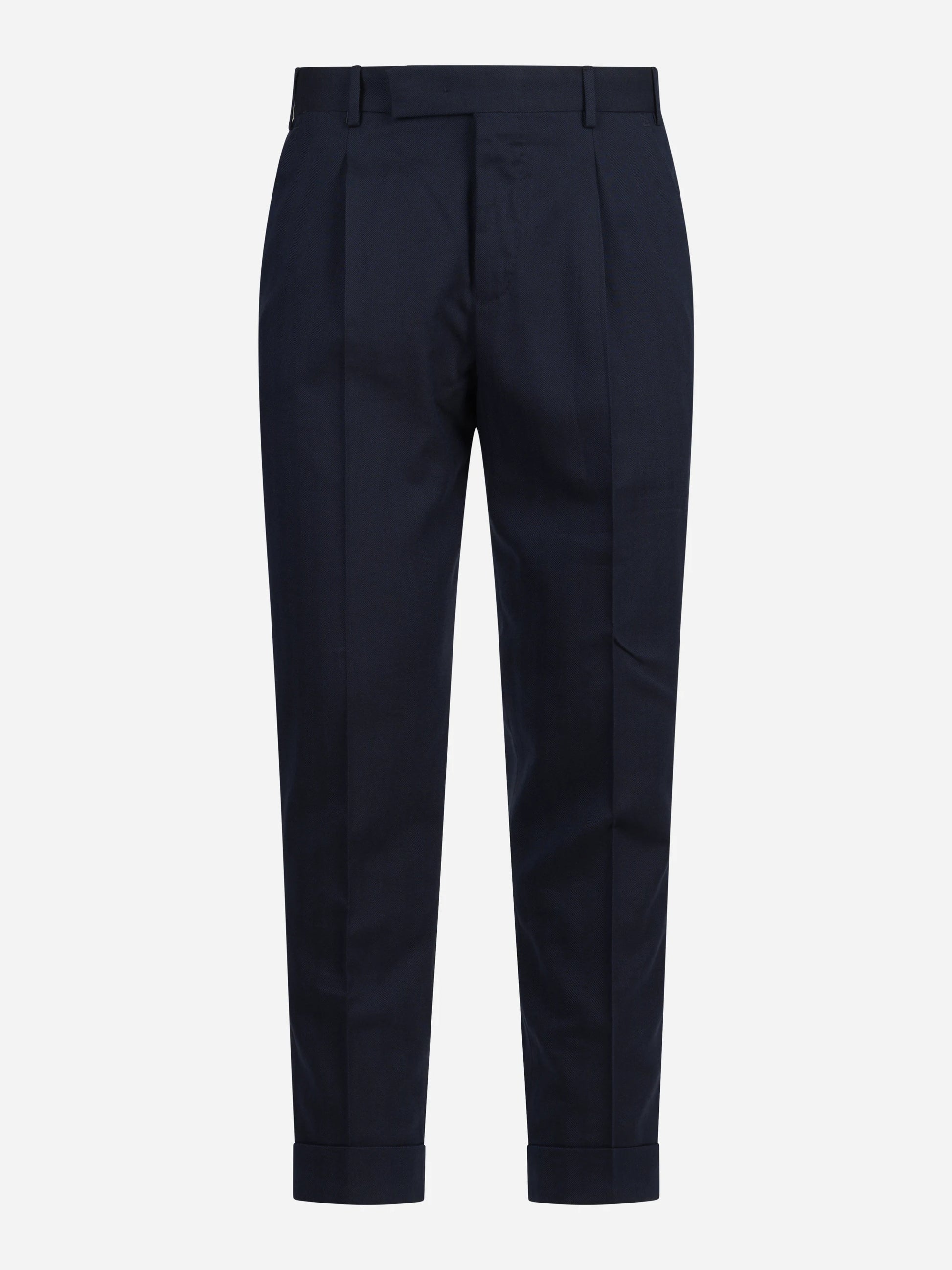 Pantalone misto lana e cotone Rebel blu - vista frontale