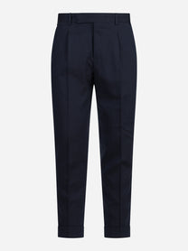 Pantalone misto lana e cotone Rebel blu - vista frontale
