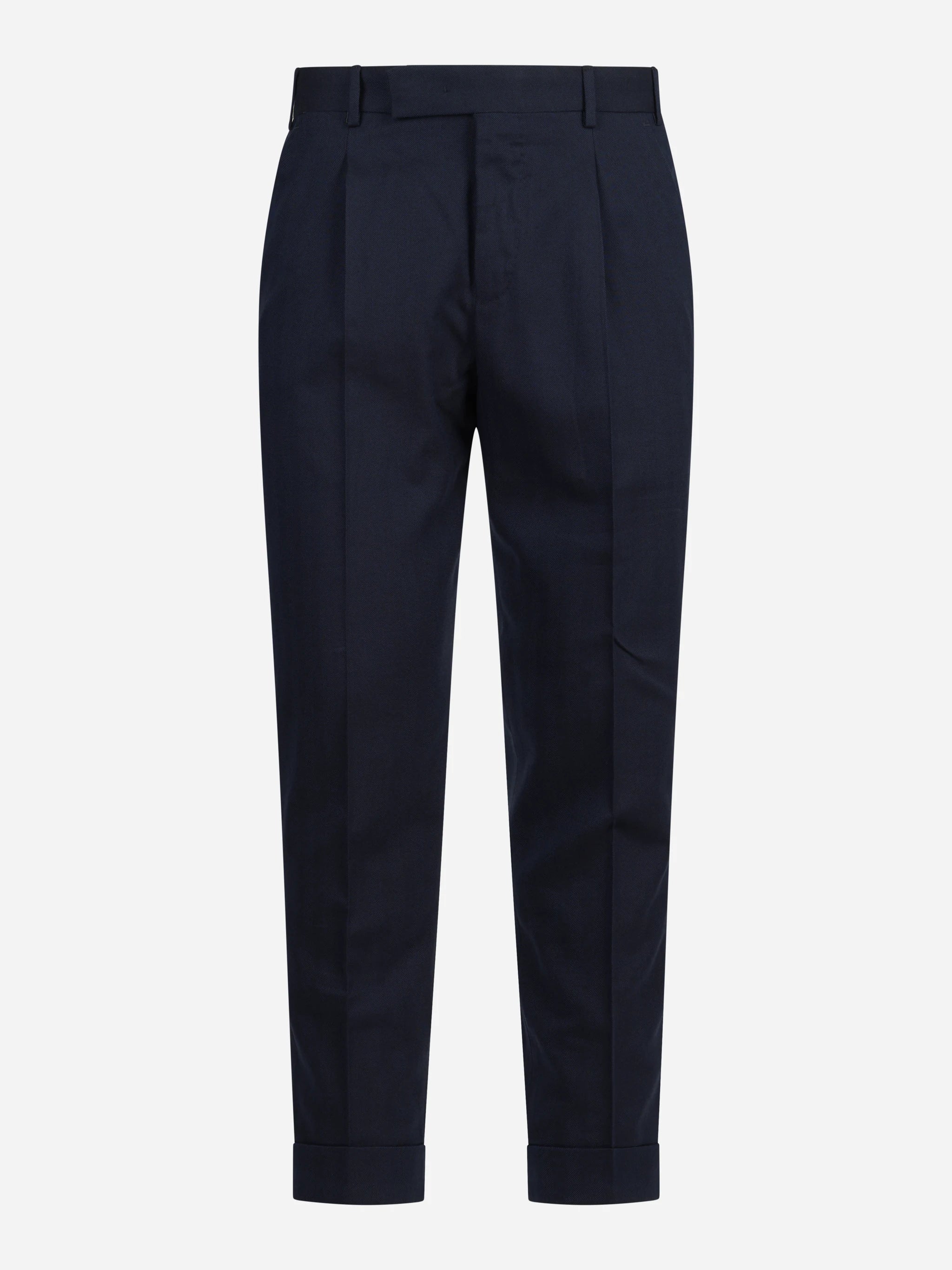 Pantalone misto lana e cotone Rebel blu - vista frontale