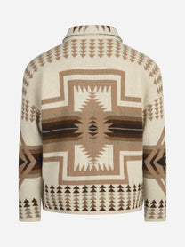 Overshirt Pueblo Navajo in lana avorio - vista posteriore