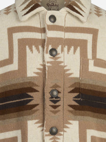 Overshirt Pueblo Navajo in lana avorio - dettaglio del prodotto