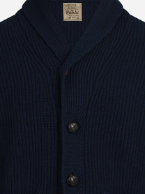 Cardigan Renegade in lana merino blu - dettaglio del prodotto